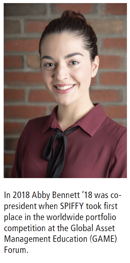 Abby Bennet, SPIFFY co-president in 2018