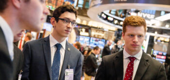 Members of the Student Portfolio Investment Fund gain real-world experience with investments. They also participate in the annual GAME Forum in New York City and visit the New York Stock Exchange