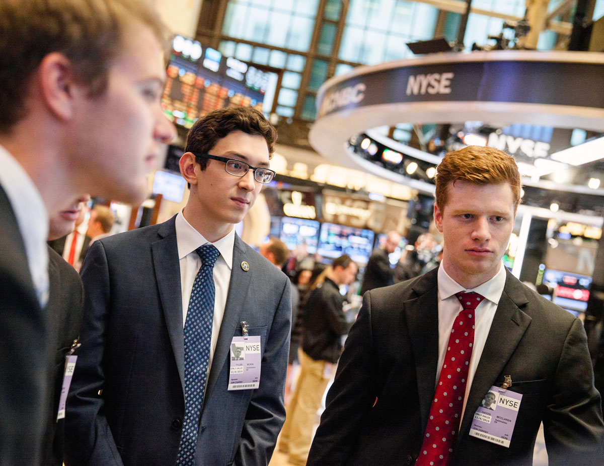 Members of the Student Portfolio Investment Fund gain real-world experience with investments. They also participate in the annual GAME Forum in New York City and visit the New York Stock Exchange