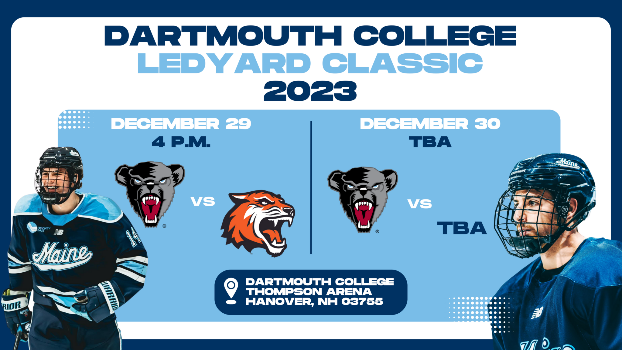 Men's Hockey Dartmouth College Ledyard Classic 2023 UMaine Alumni